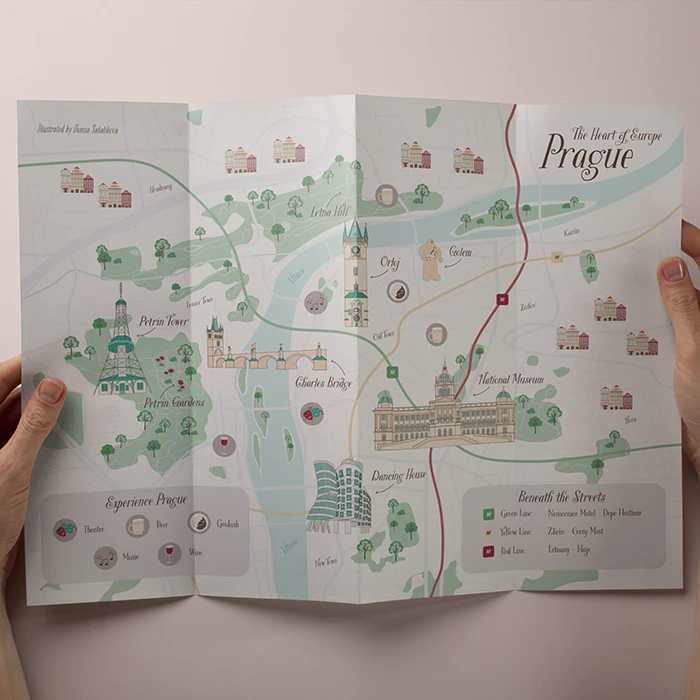 Creative Map of Prague City