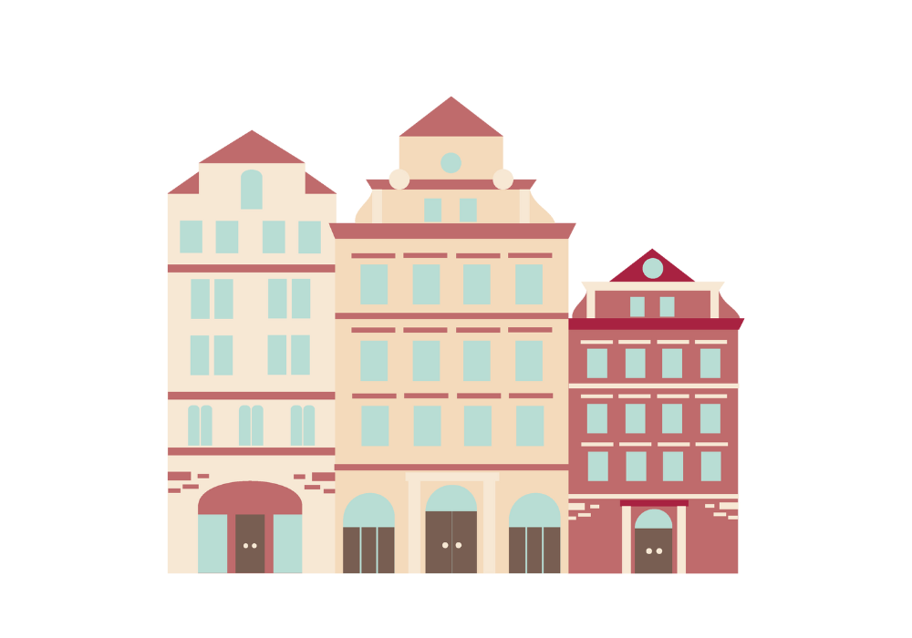 Prague Buildings Illustration - Denniesa Design