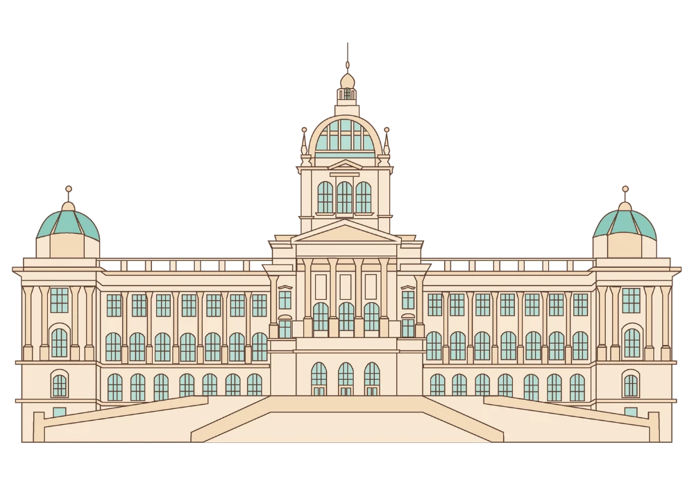 Prague National Museum Illustration - Denniesa Design